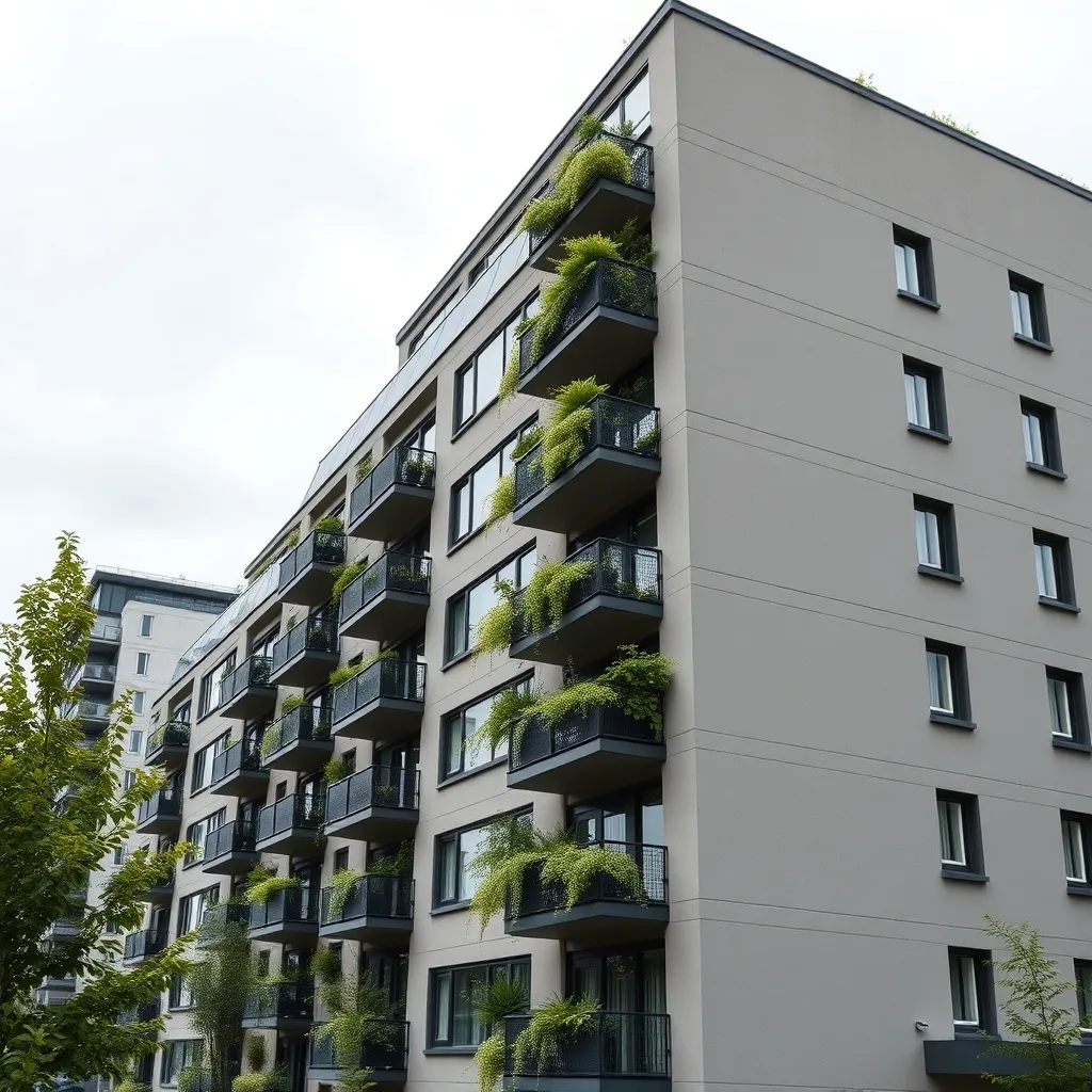 Modern sustainable apartment building in Halifax with solar